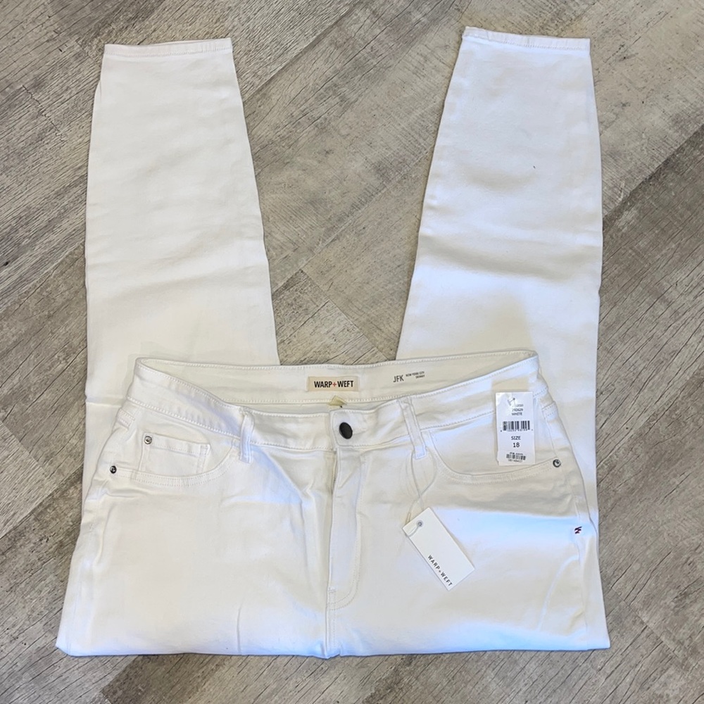 NWT Warp+Weft JFK New York Skinny White Jeans